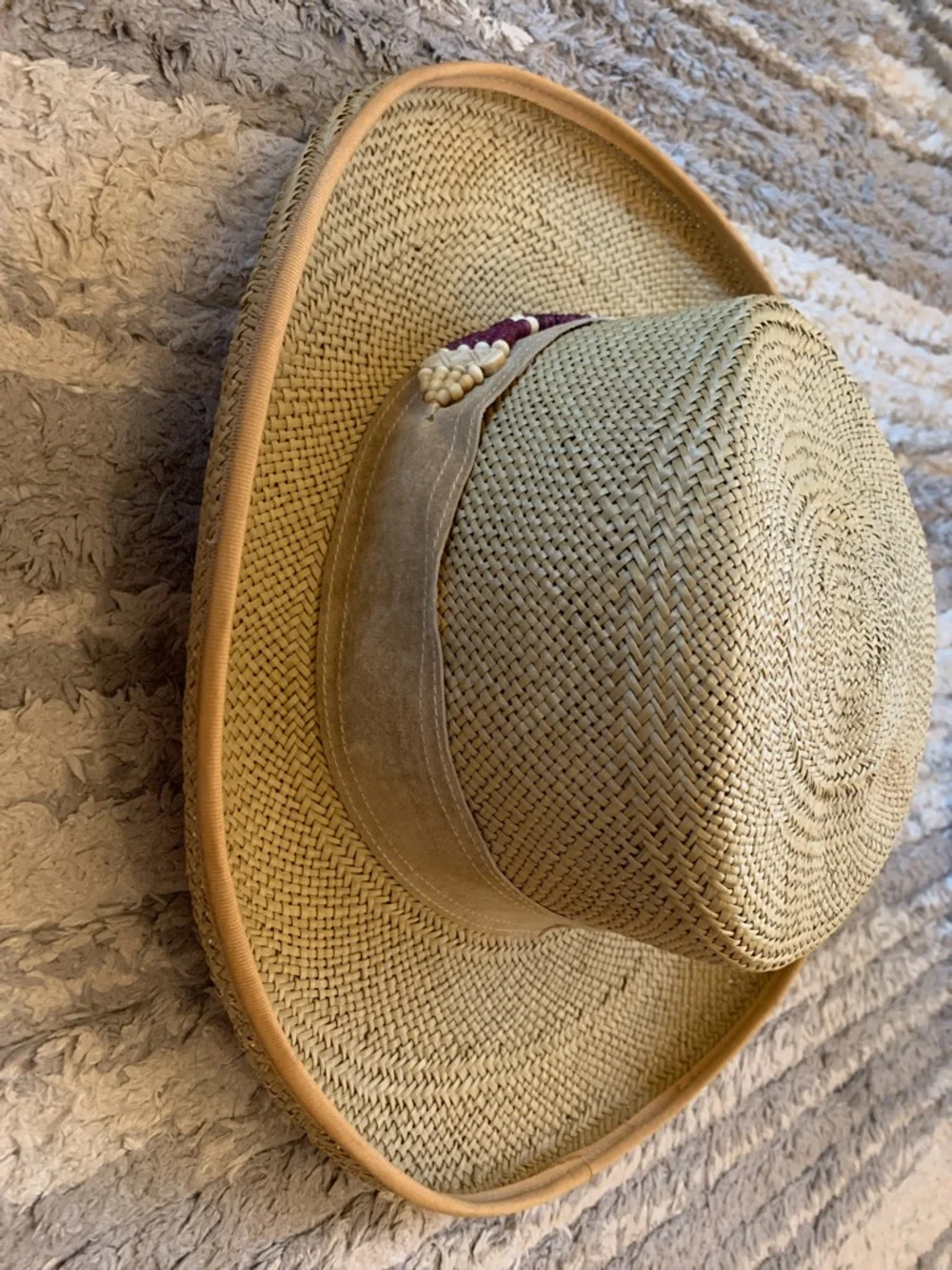 Eric Javits Natural Straw Raffia Sun Hat with Ribbon Band - Picture 15 of 15